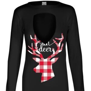 Swanky Coconut "Oh Deer" Long Sleeve Choker Tee